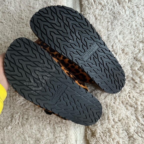 Saint Laurent Paris leopard print sandals - very Birkenstock - Picture 3 of 4